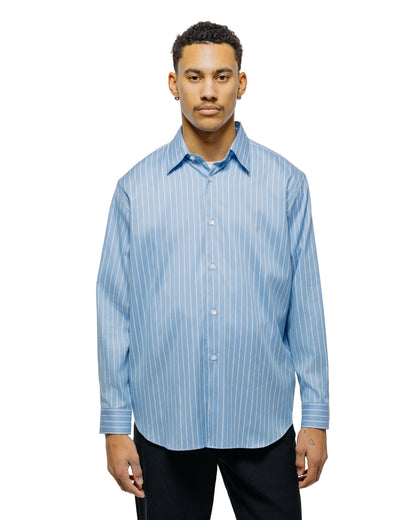 lost & found Auralee Auralee Cotton Silk Stripe Shirt Sax Blue Stripe