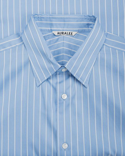 lost & found Auralee Auralee Cotton Silk Stripe Shirt Sax Blue Stripe
