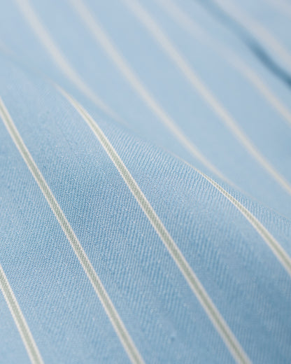 Auralee Cotton Silk Stripe Shirt Sax Blue Stripe