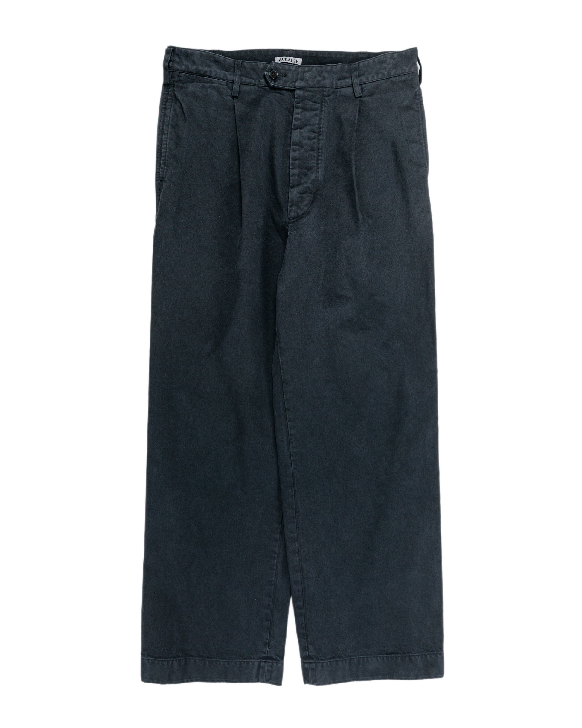 lost & found Auralee Auralee Garment Dyed Finx Chino One-Tuck Pants Black