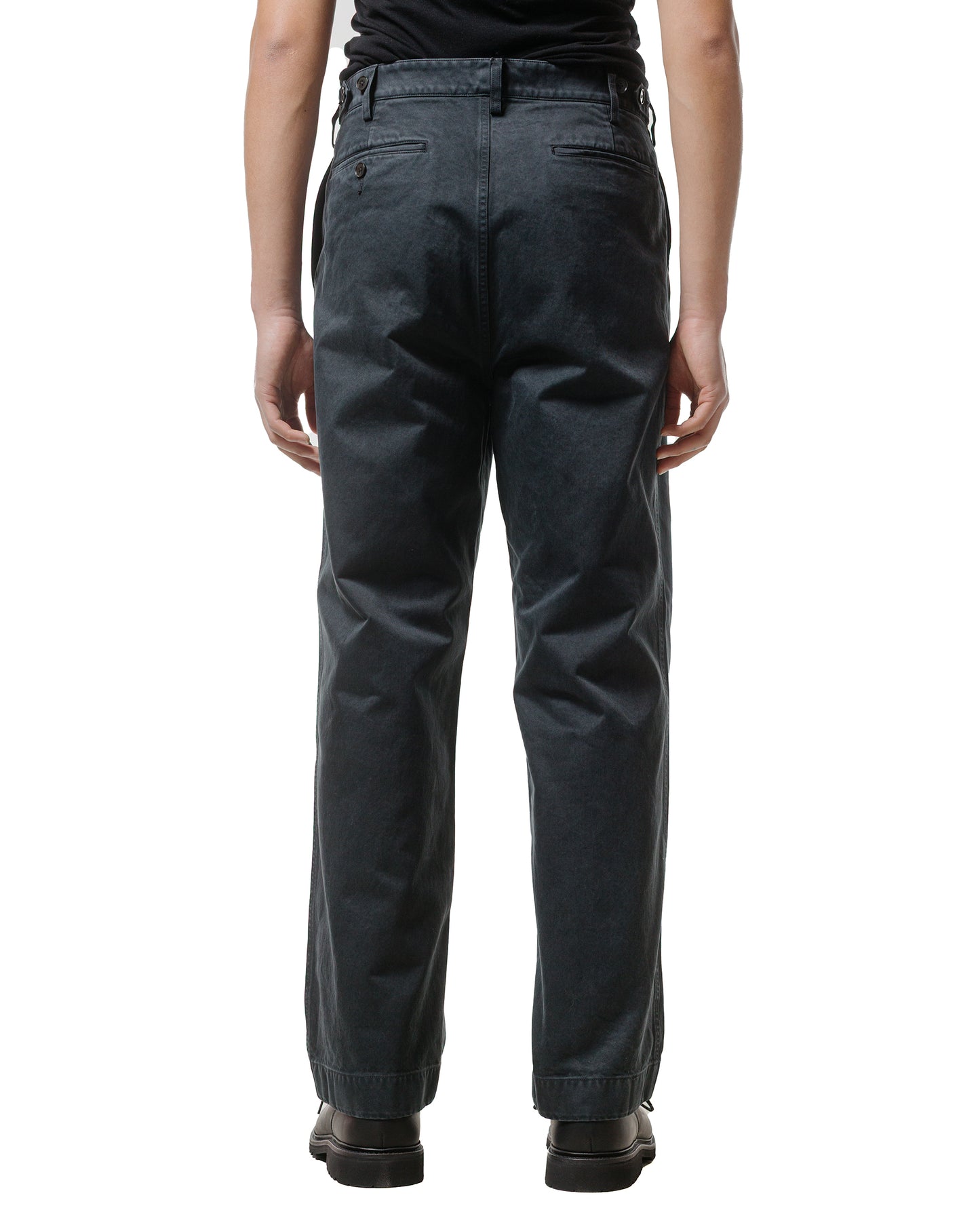 lost & found Auralee Auralee Garment Dyed Finx Chino One-Tuck Pants Black