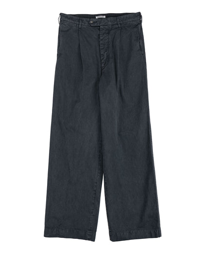lost & found Auralee Auralee Garment Dyed Finx Light Chino One-Tuck Wide Pants Black