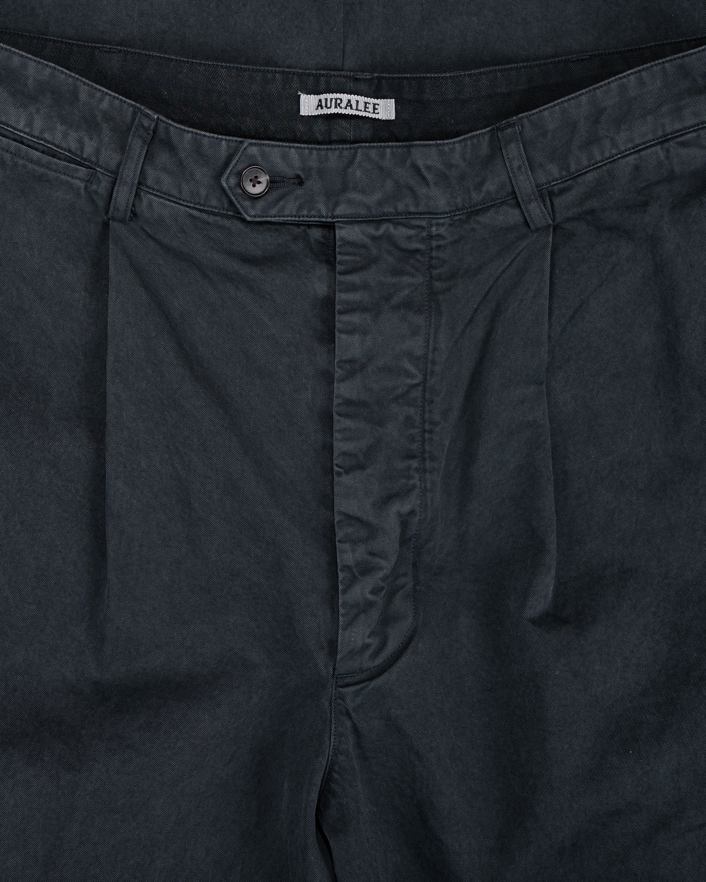 lost & found Auralee Auralee Garment Dyed Finx Light Chino One-Tuck Wide Pants Black