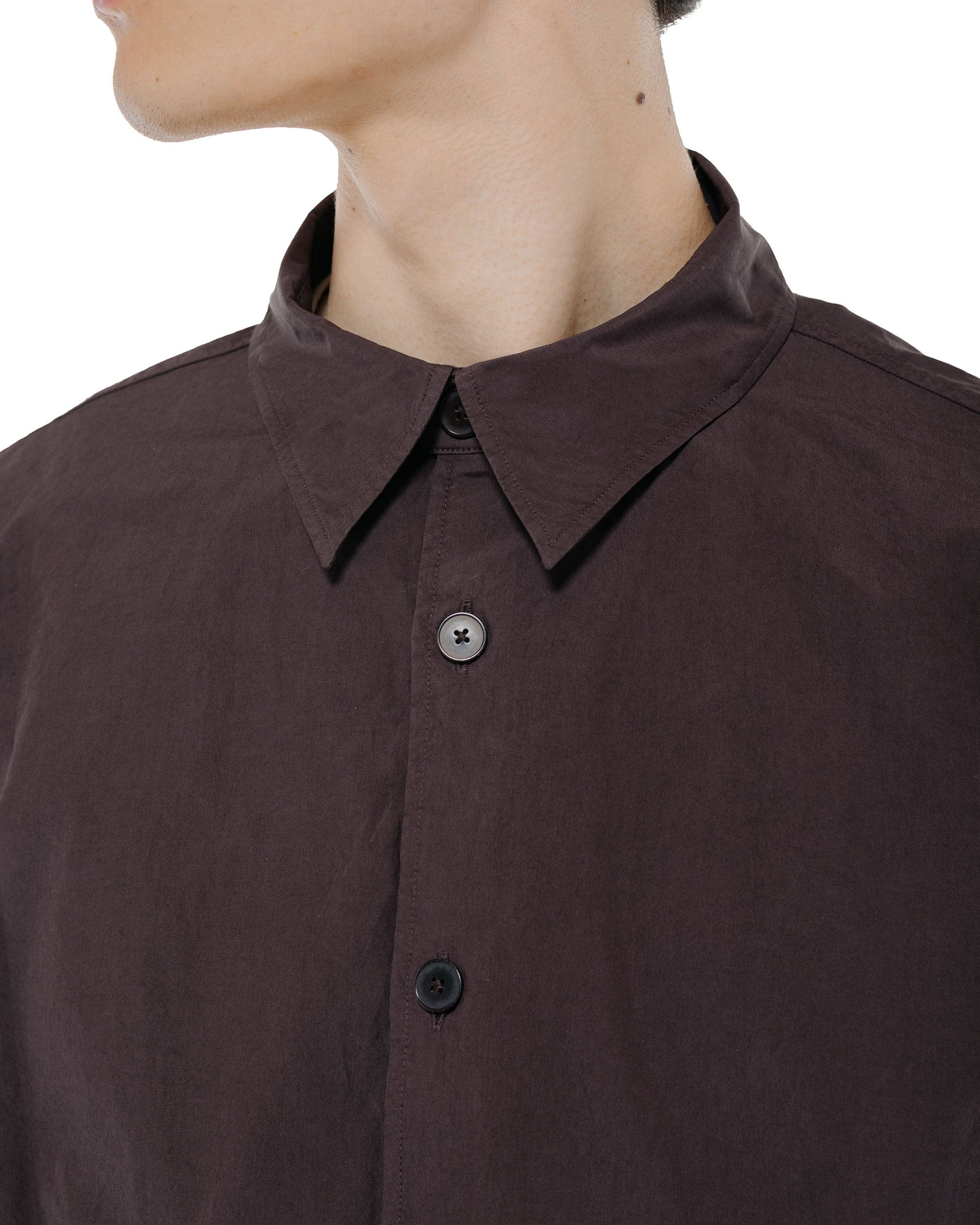 lost & found Auralee Auralee Garment Dyed Finx Shuttle Weather Shirt Dark Brown