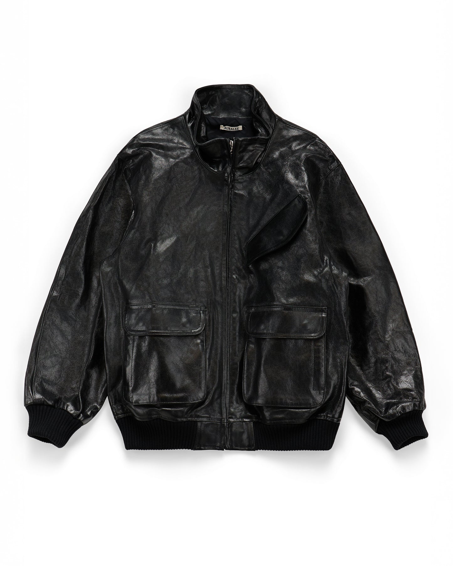 lost & found Auralee Auralee Lamb Leather Zip Blouson Black