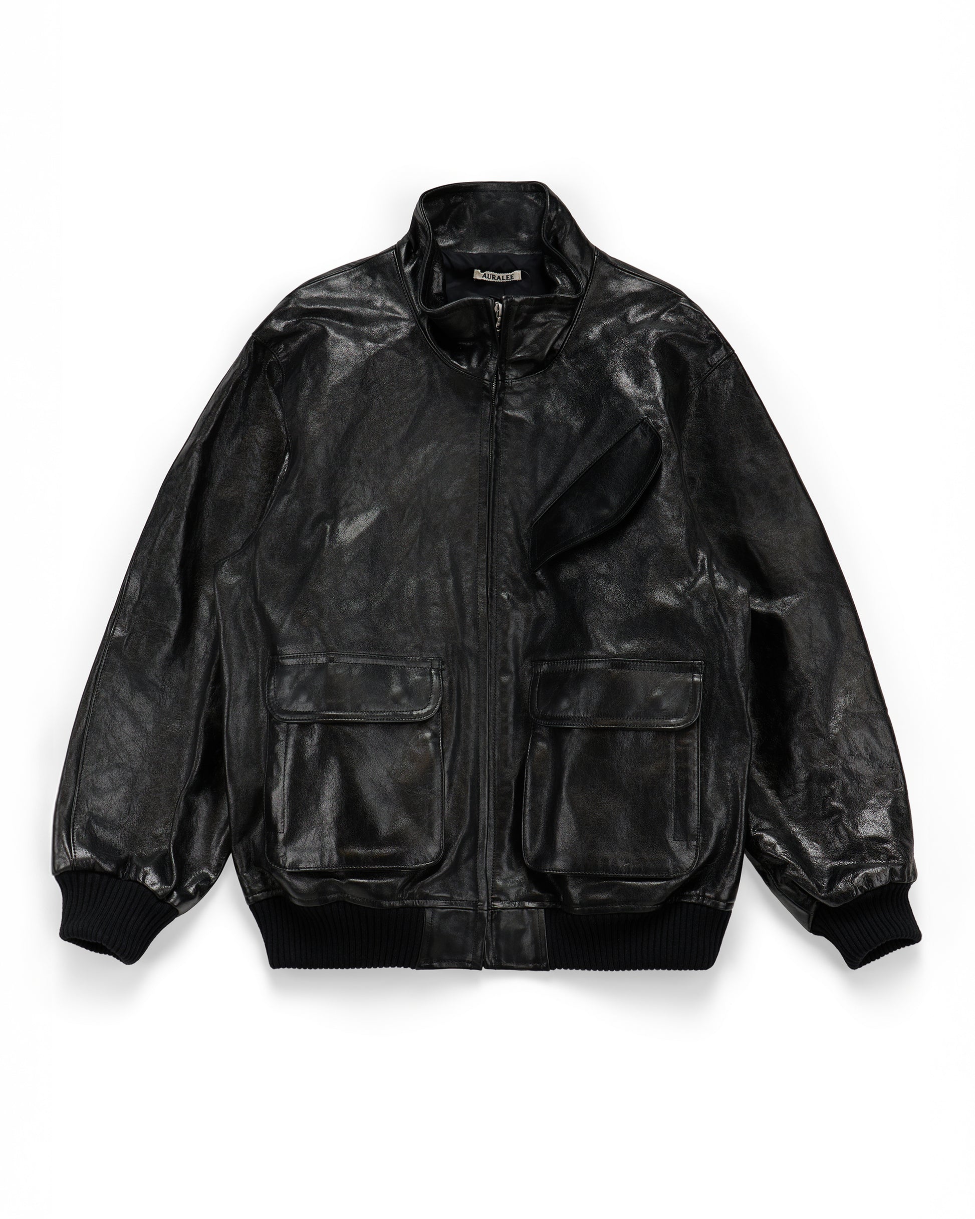 lost & found Auralee Auralee Lamb Leather Zip Blouson Black