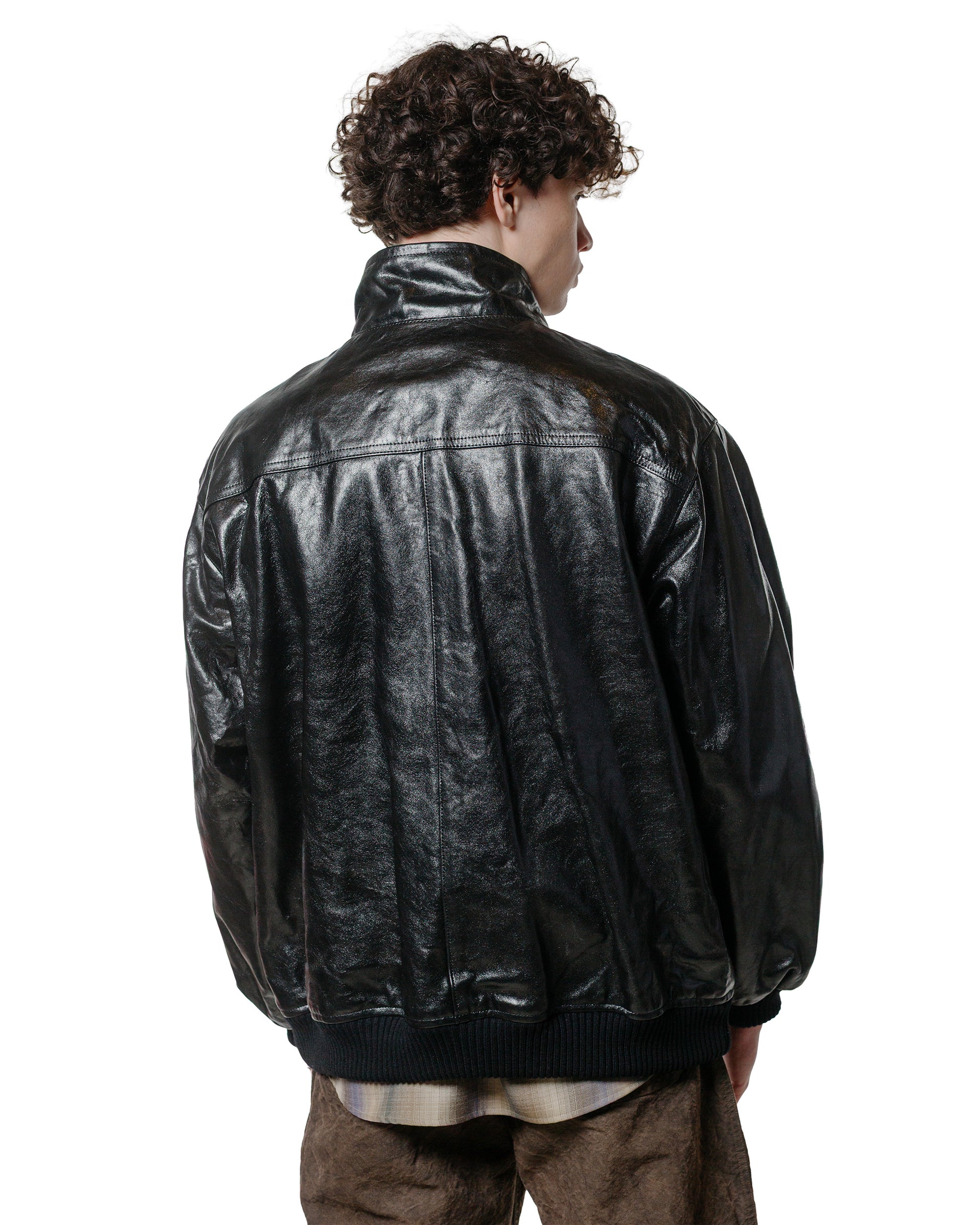 lost & found Auralee Auralee Lamb Leather Zip Blouson Black