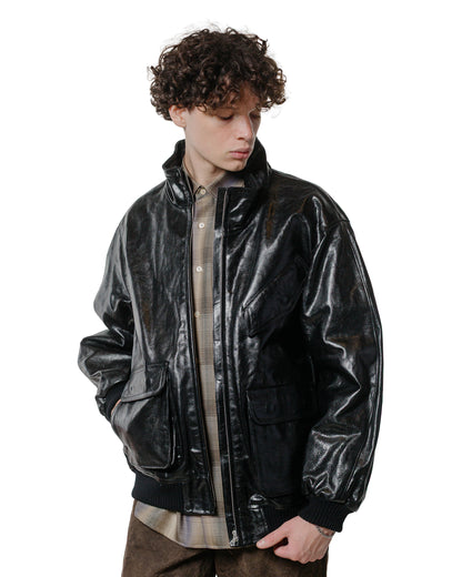 lost & found Auralee Auralee Lamb Leather Zip Blouson Black