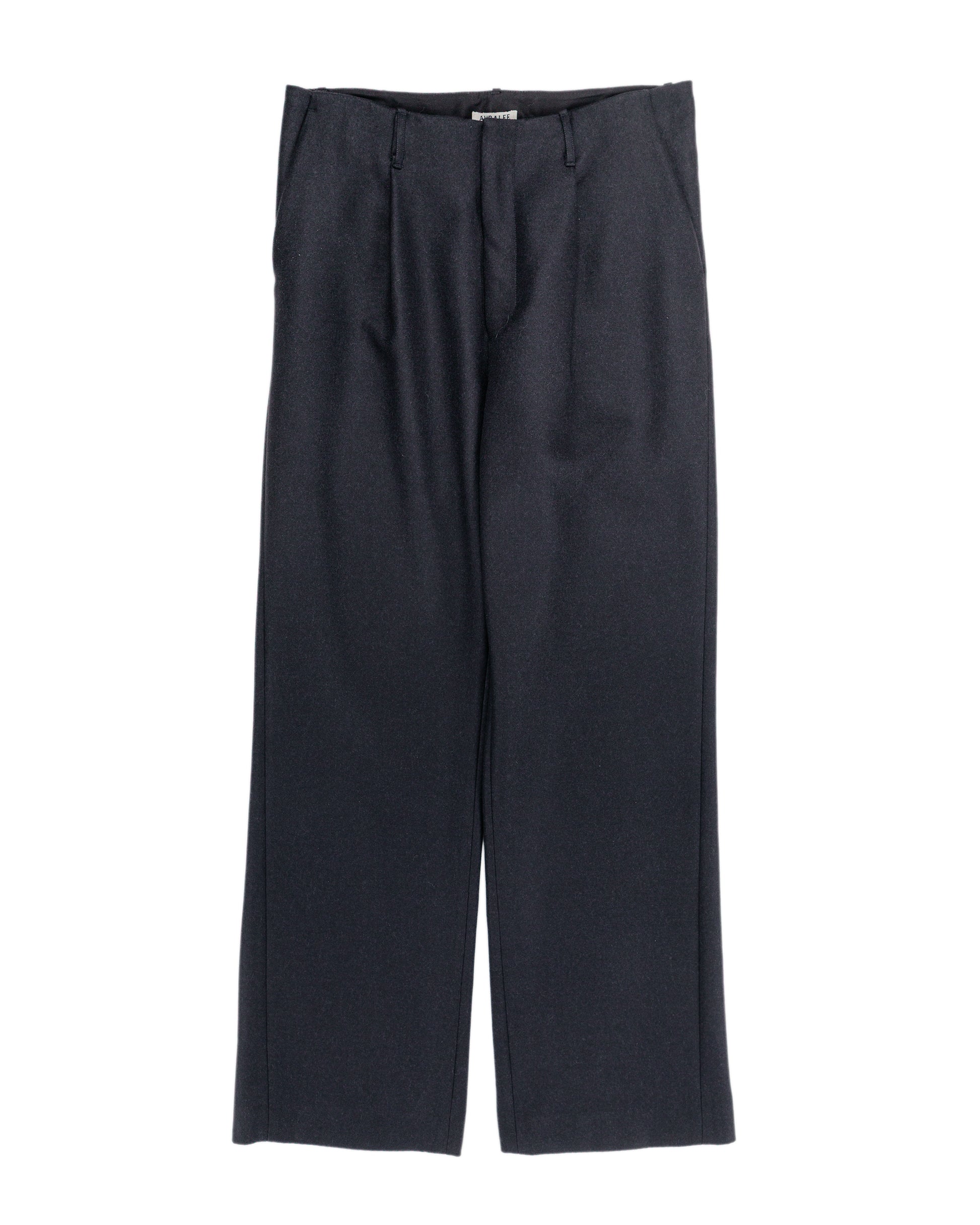 lost & found Auralee Auralee Light Melton One-Tuck Slacks Dark Charcoal
