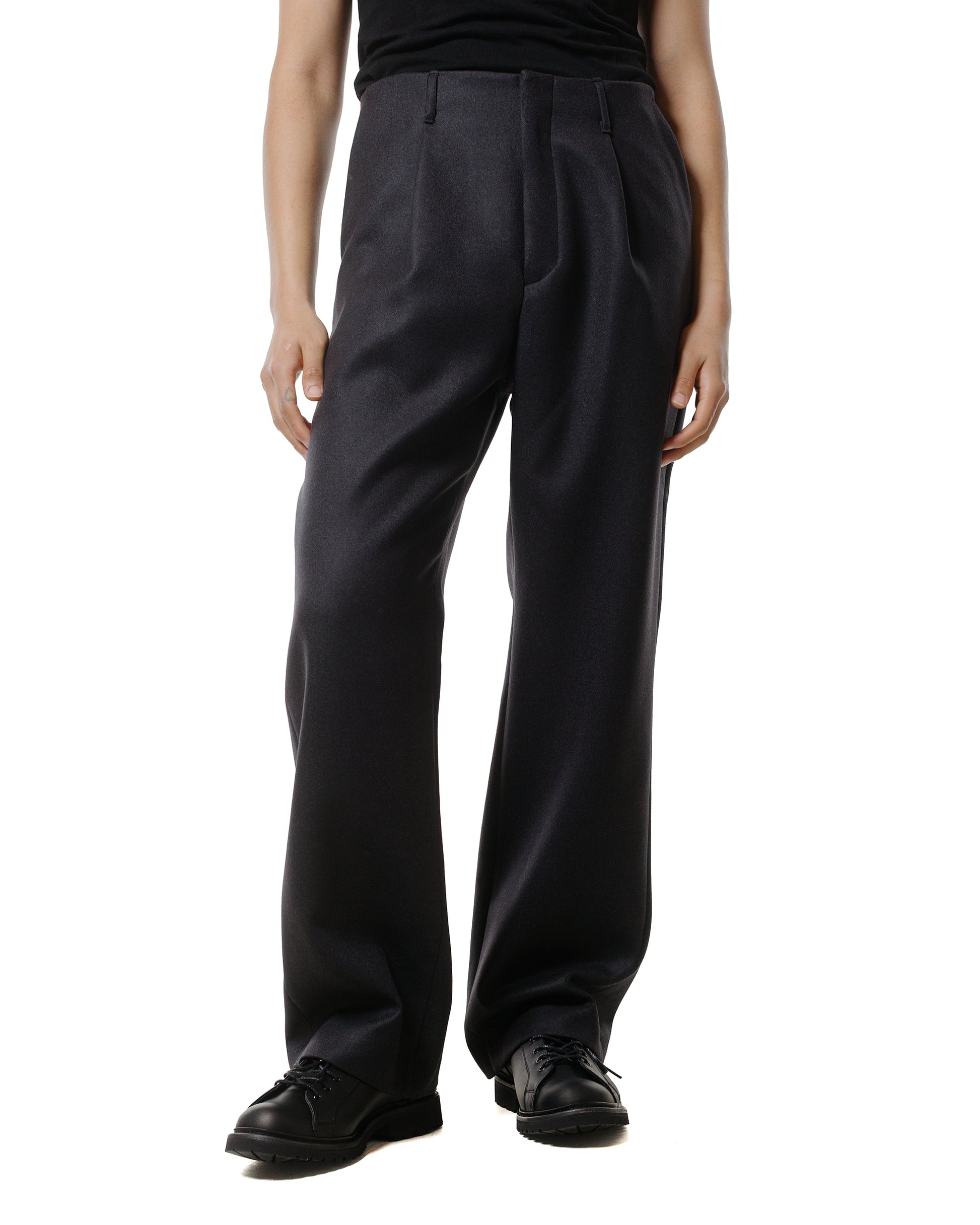 lost & found Auralee Auralee Light Melton One-Tuck Slacks Dark Charcoal