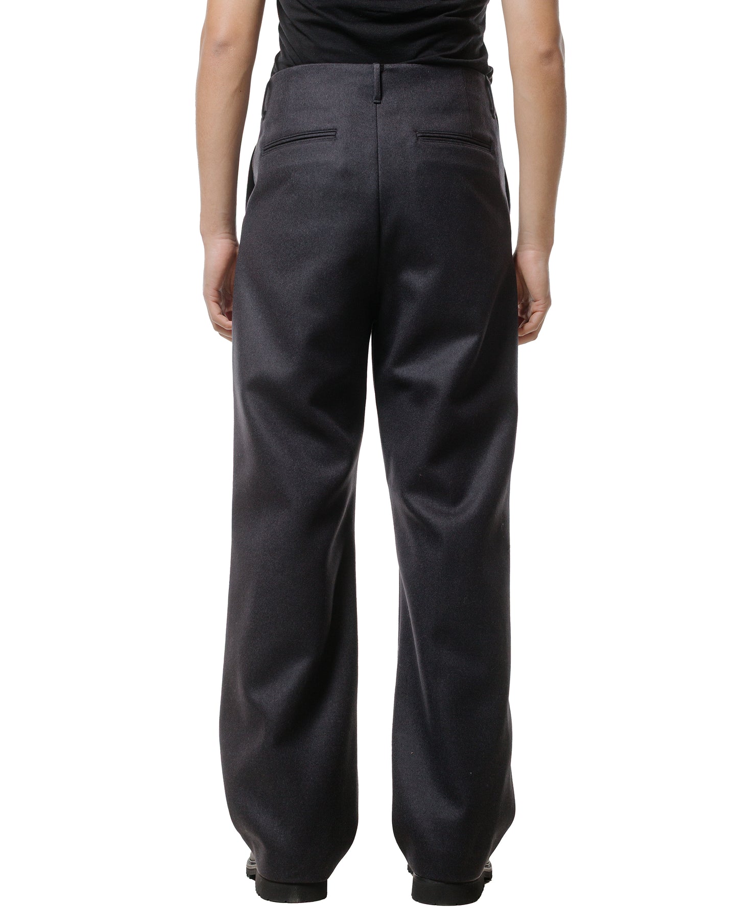 lost & found Auralee Auralee Light Melton One-Tuck Slacks Dark Charcoal