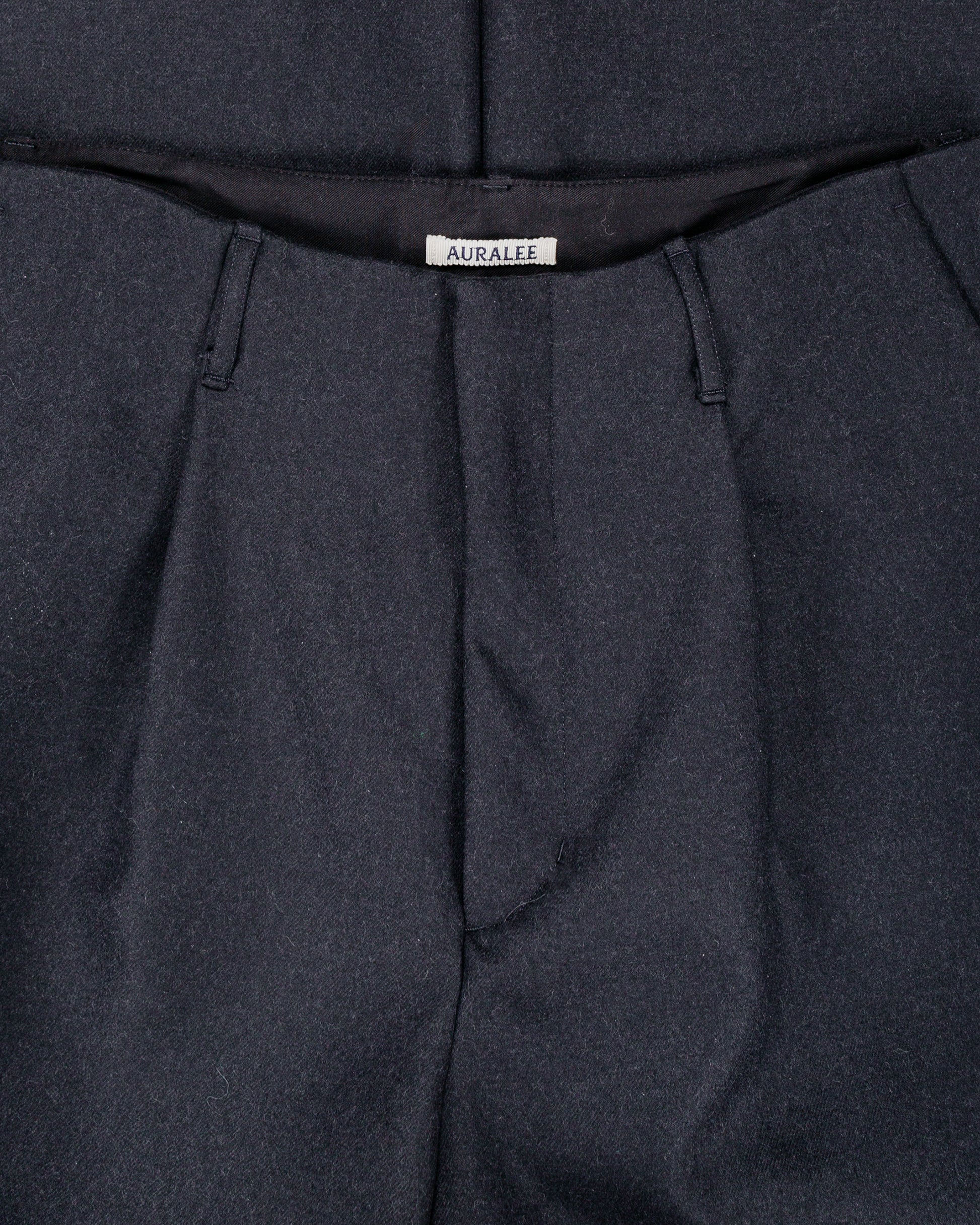 lost & found Auralee Auralee Light Melton One-Tuck Slacks Dark Charcoal
