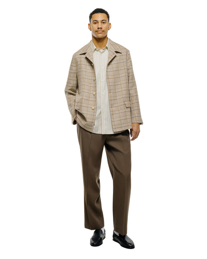 lost & found Auralee Auralee Light Wool Max Gabardine Two-Tuck Slacks Dark Olive Brown