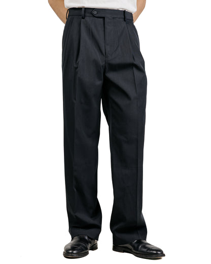Auralee Light Wool Max Gabardine Two-Tuck Slacks Top Black