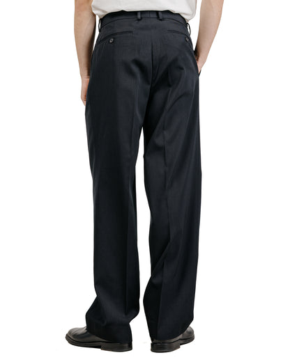 Auralee Light Wool Max Gabardine Two-Tuck Slacks Top Black