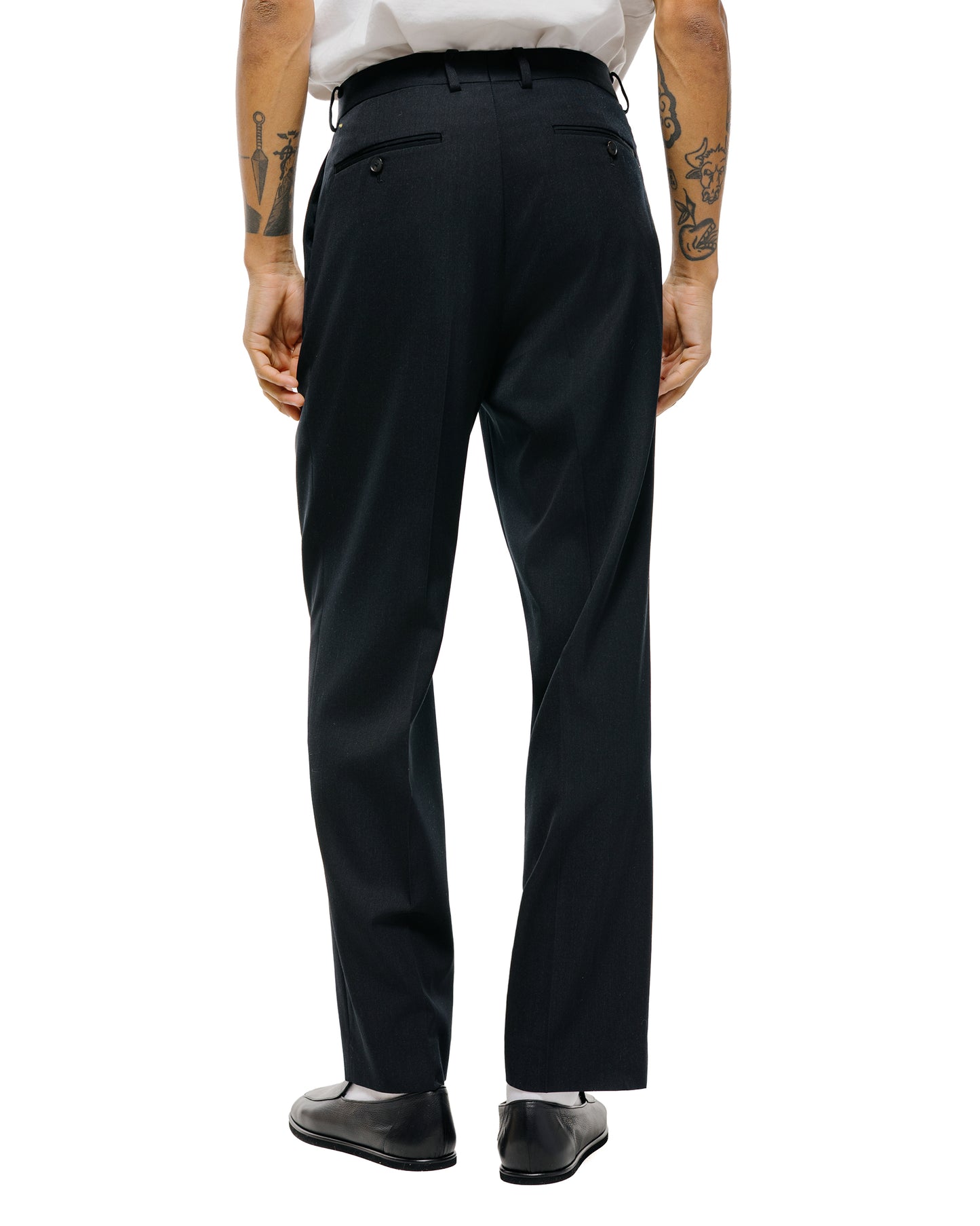 lost & found Auralee Auralee Light Wool Max Gabardine Two-Tuck Slacks Top Black