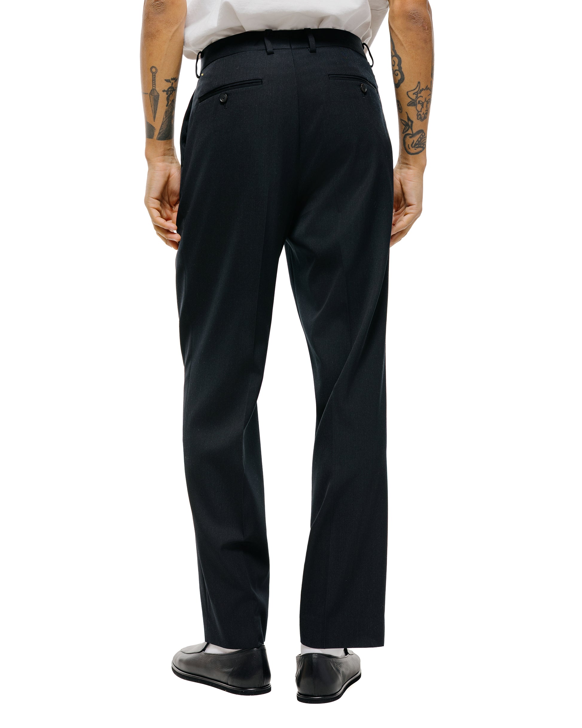 lost & found Auralee Auralee Light Wool Max Gabardine Two-Tuck Slacks Top Black