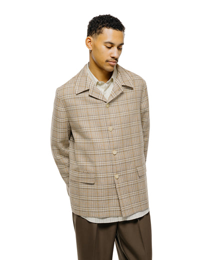 lost & found Auralee Auralee Linen Silk Linen Nep Check Jacket Ivory Beige Check