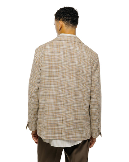 lost & found Auralee Auralee Linen Silk Linen Nep Check Jacket Ivory Beige Check