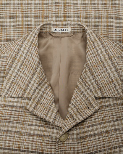 lost & found Auralee Auralee Linen Silk Linen Nep Check Jacket Ivory Beige Check