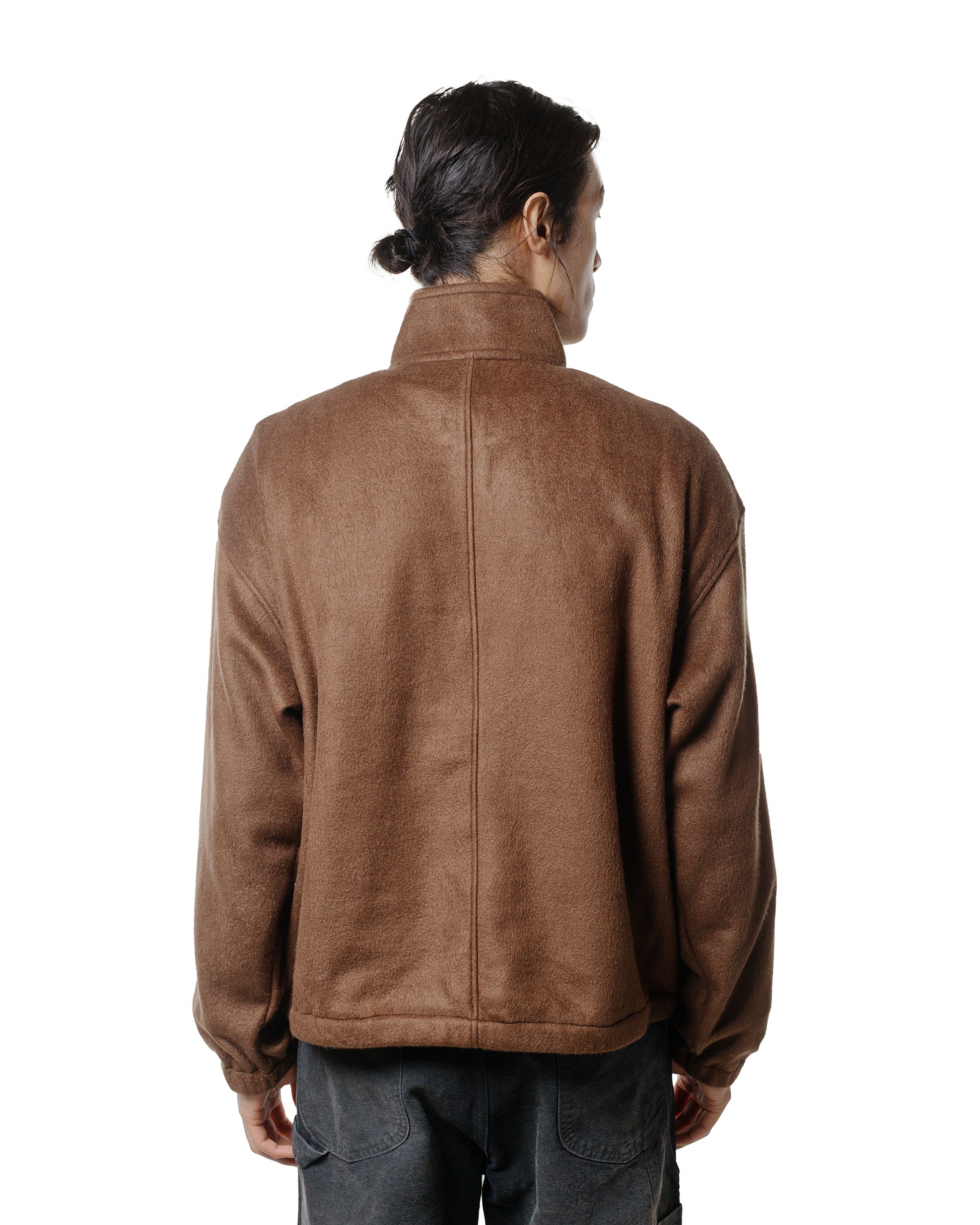 lost & found Auralee Auralee Pure Silk Comfort Fleece Half Zip P/O Brown