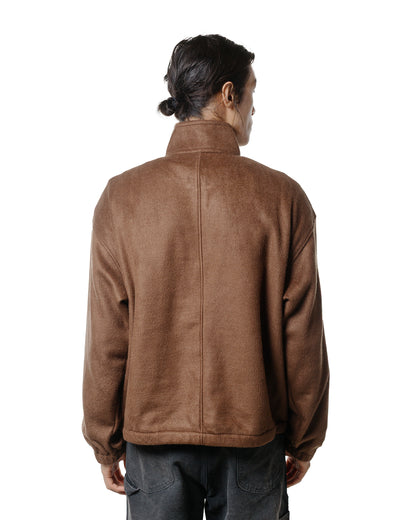 lost & found Auralee Auralee Pure Silk Comfort Fleece Half Zip P/O Brown