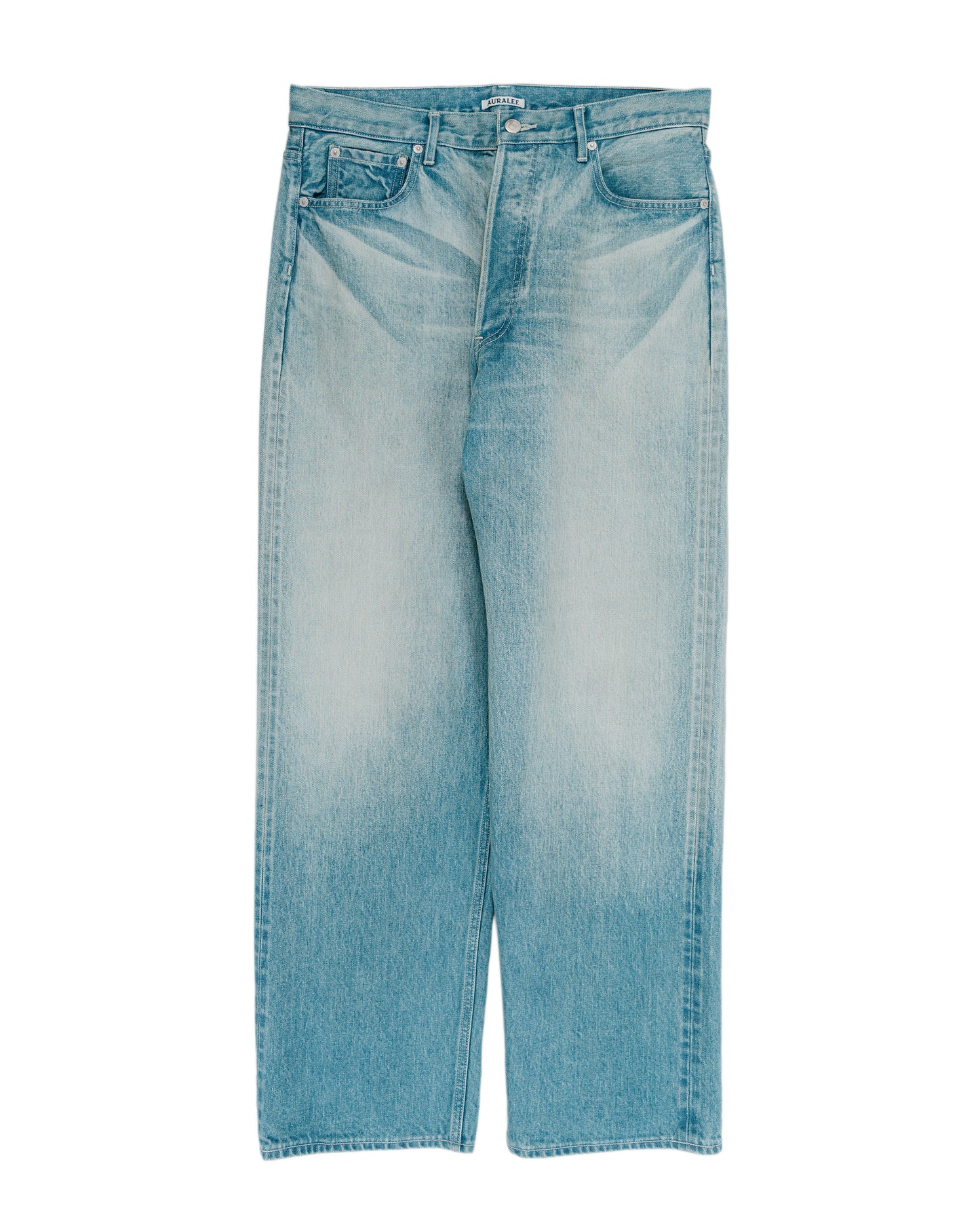 lost & found Auralee Auralee Selvedge Faded Heavy Denim Wide Pants Faded Indigo