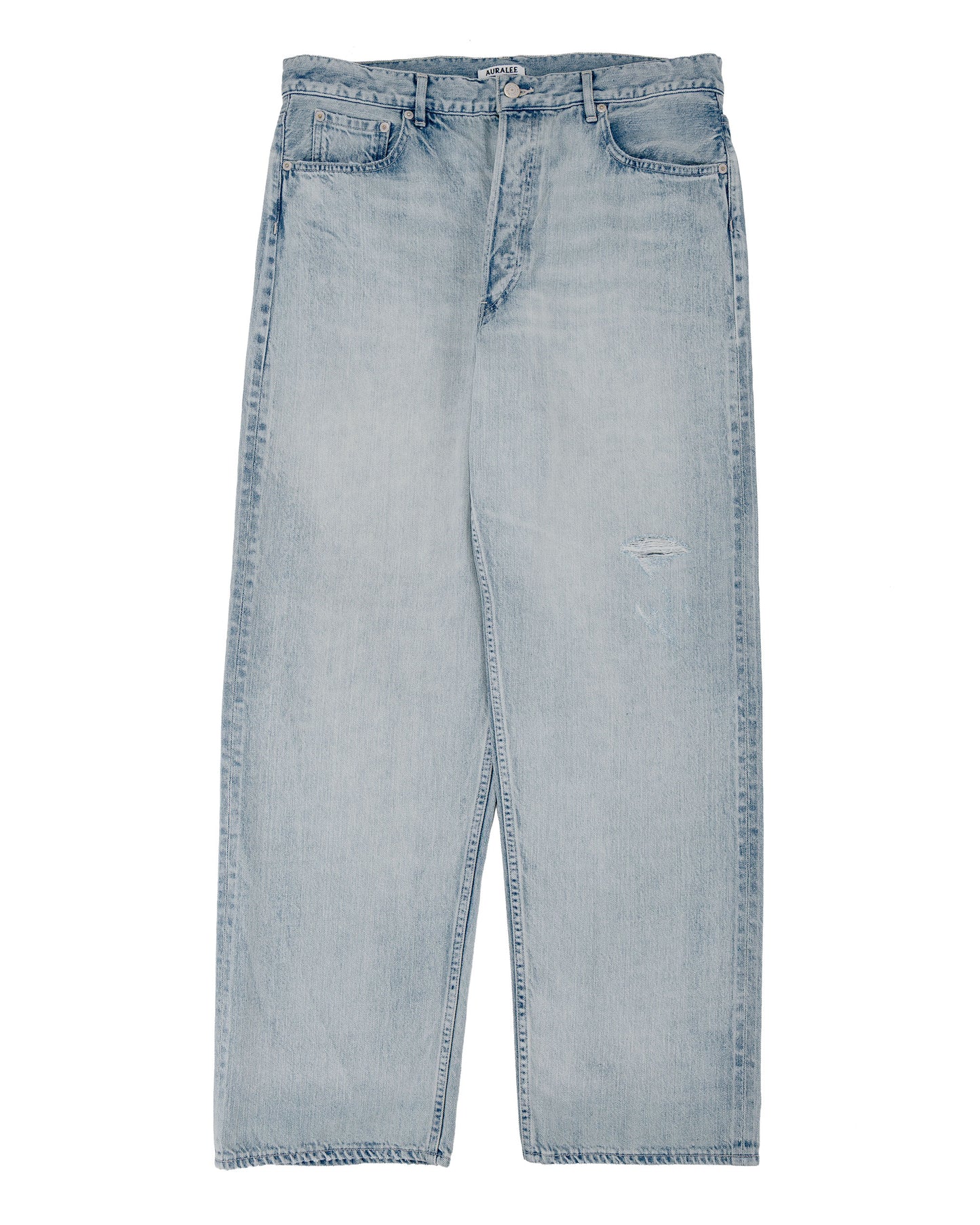 lost & found Auralee Auralee Selvedge Faded Light Denim Wide Pants Light Indigo