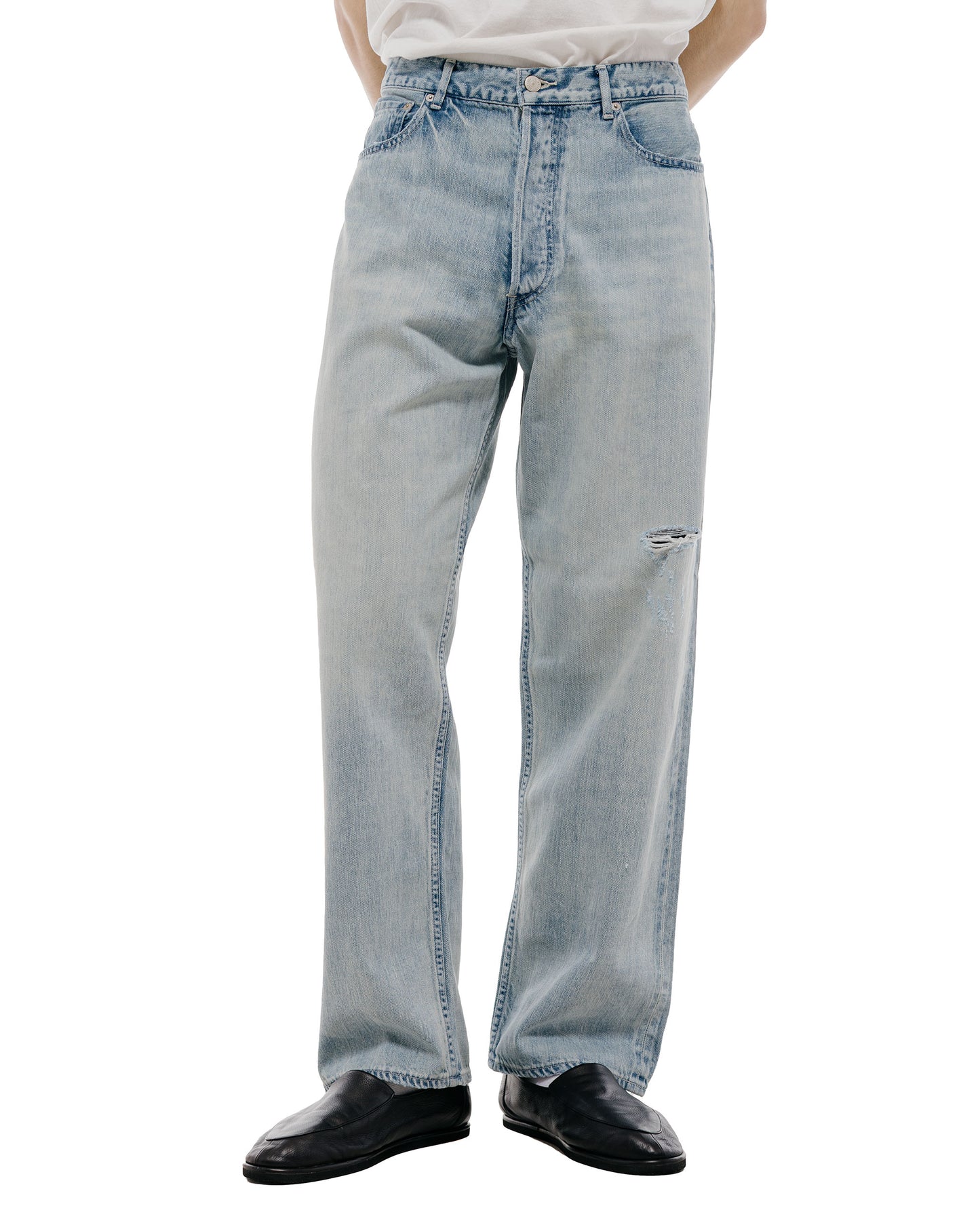 lost & found Auralee Auralee Selvedge Faded Light Denim Wide Pants Light Indigo