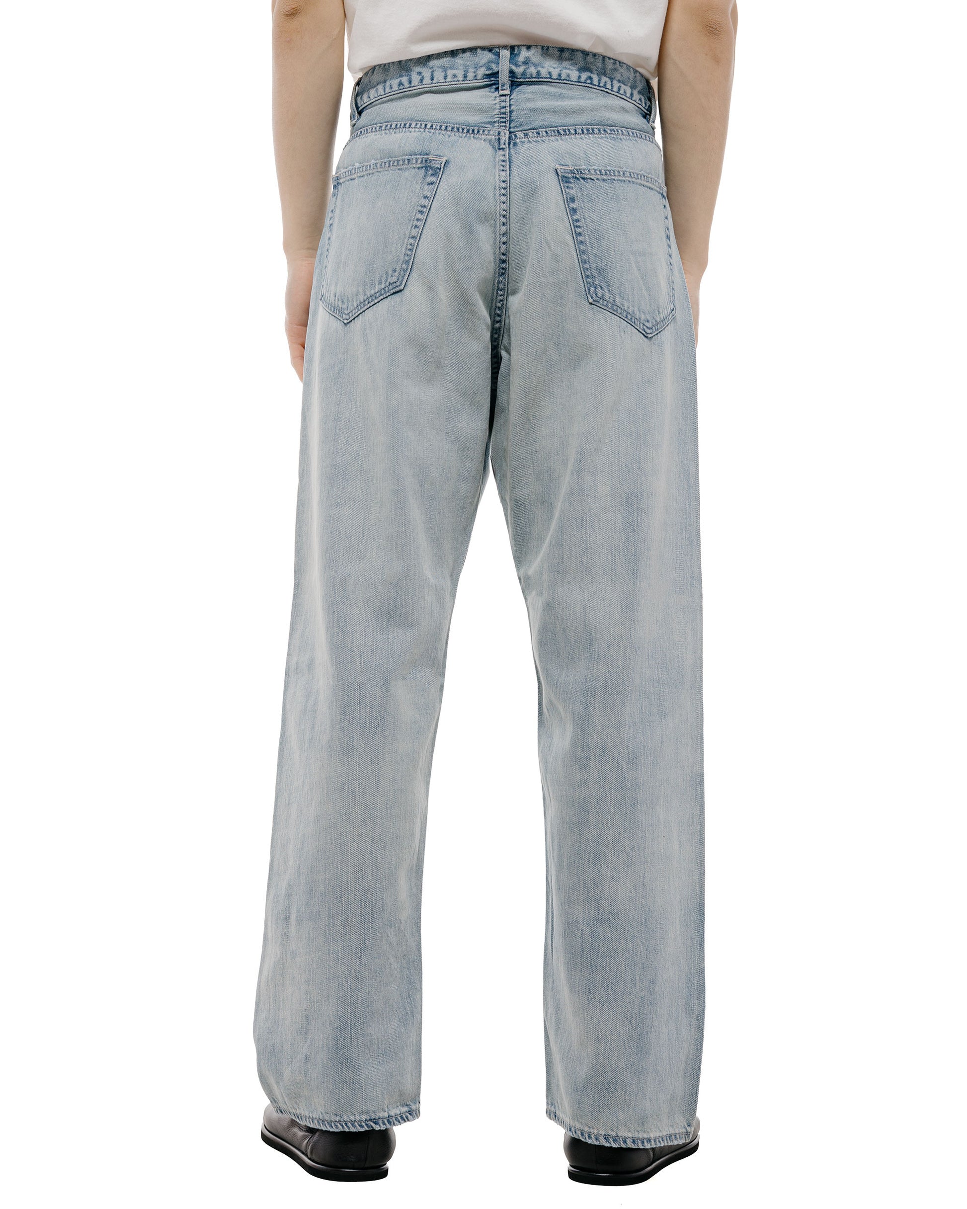 lost & found Auralee Auralee Selvedge Faded Light Denim Wide Pants Light Indigo