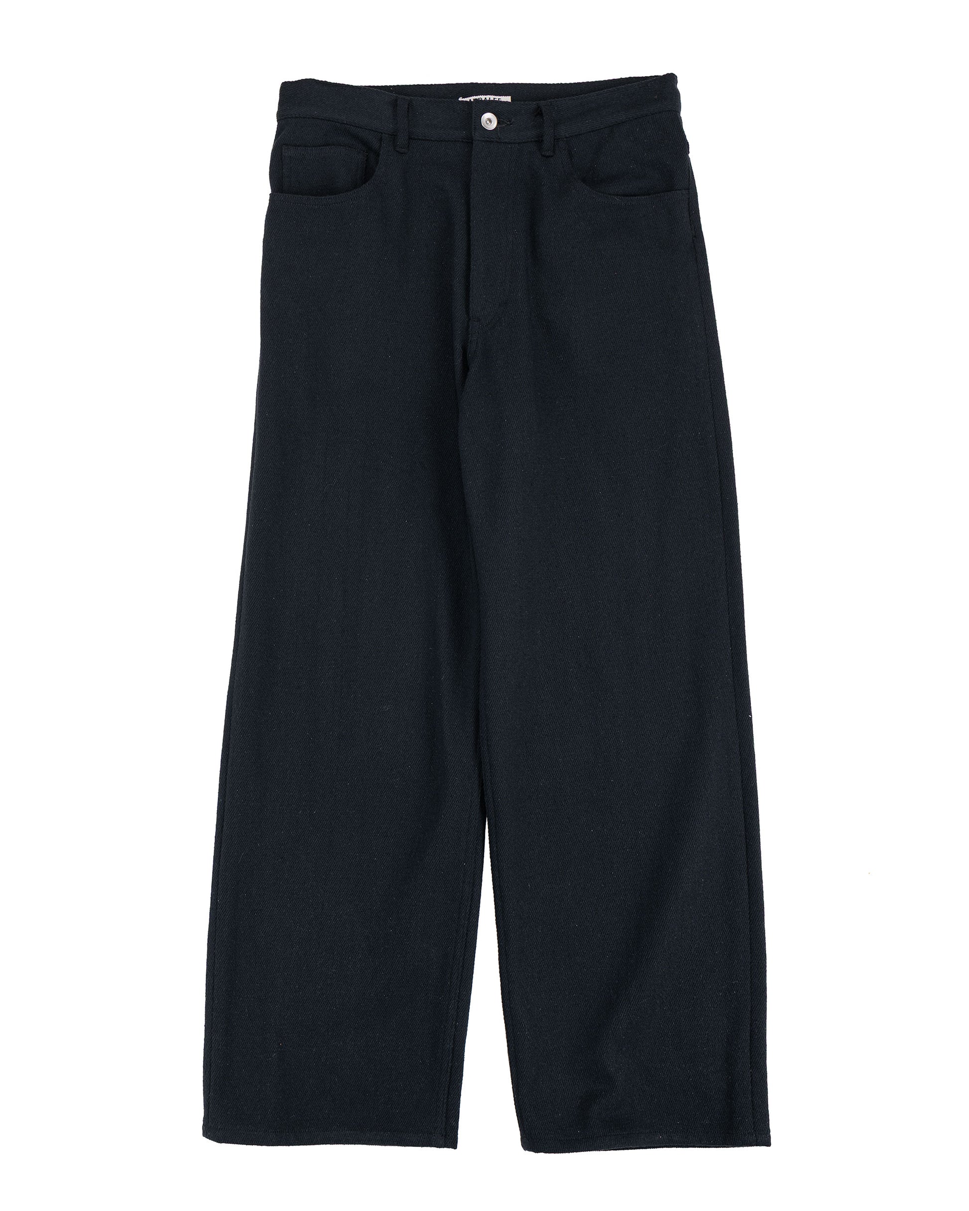 lost & found Auralee Auralee Silk Nep Denim 5P Wide Pants Black