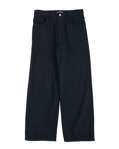 lost & found Auralee Auralee Silk Nep Denim 5P Wide Pants Black