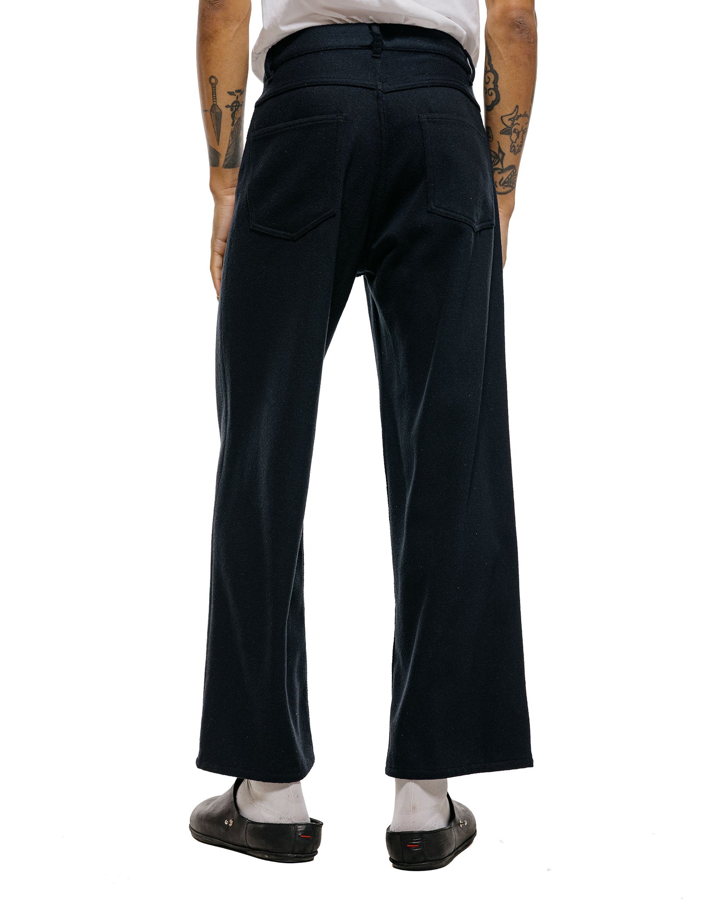 lost & found Auralee Auralee Silk Nep Denim 5P Wide Pants Black