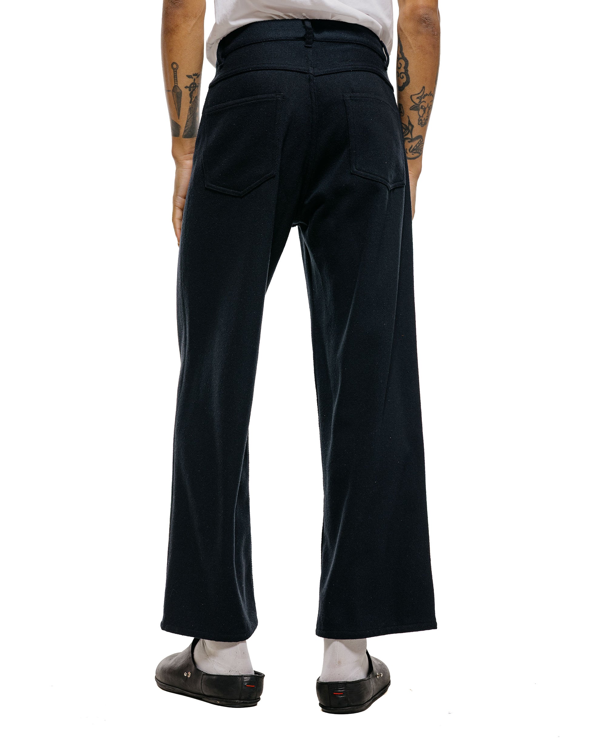 lost & found Auralee Auralee Silk Nep Denim 5P Wide Pants Black