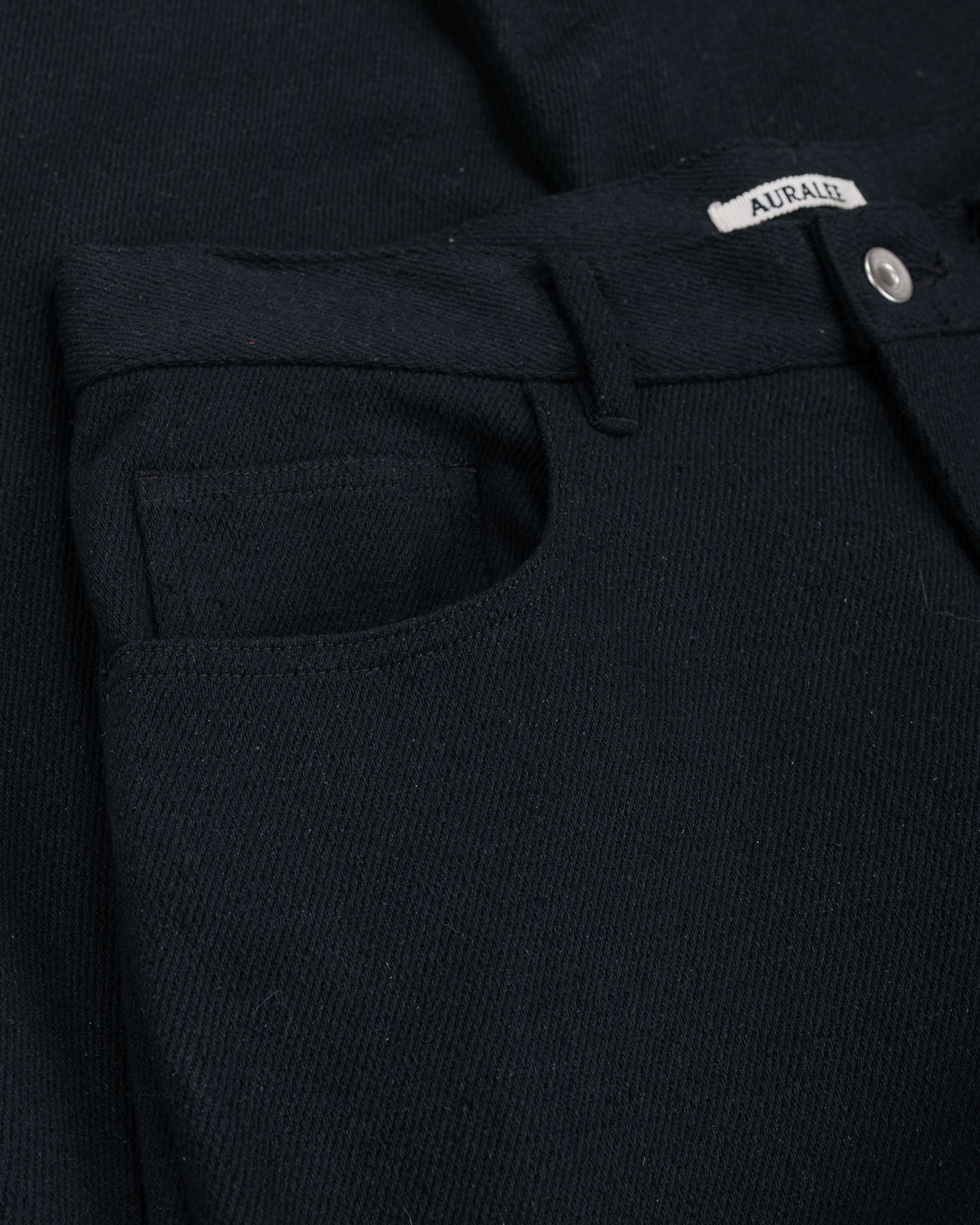 lost & found Auralee Auralee Silk Nep Denim 5P Wide Pants Black