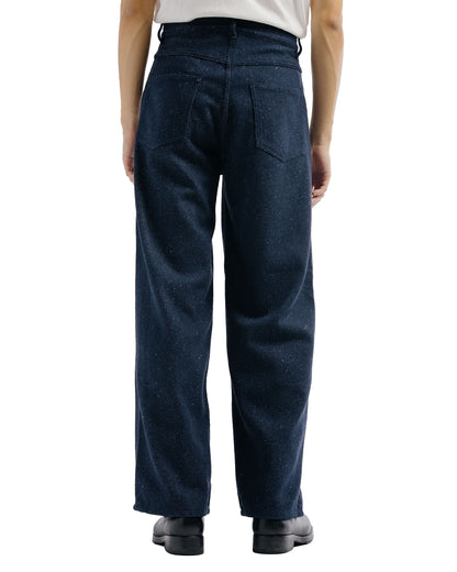 Auralee Silk Nep Denim 5P Wide Pants Dark Navy