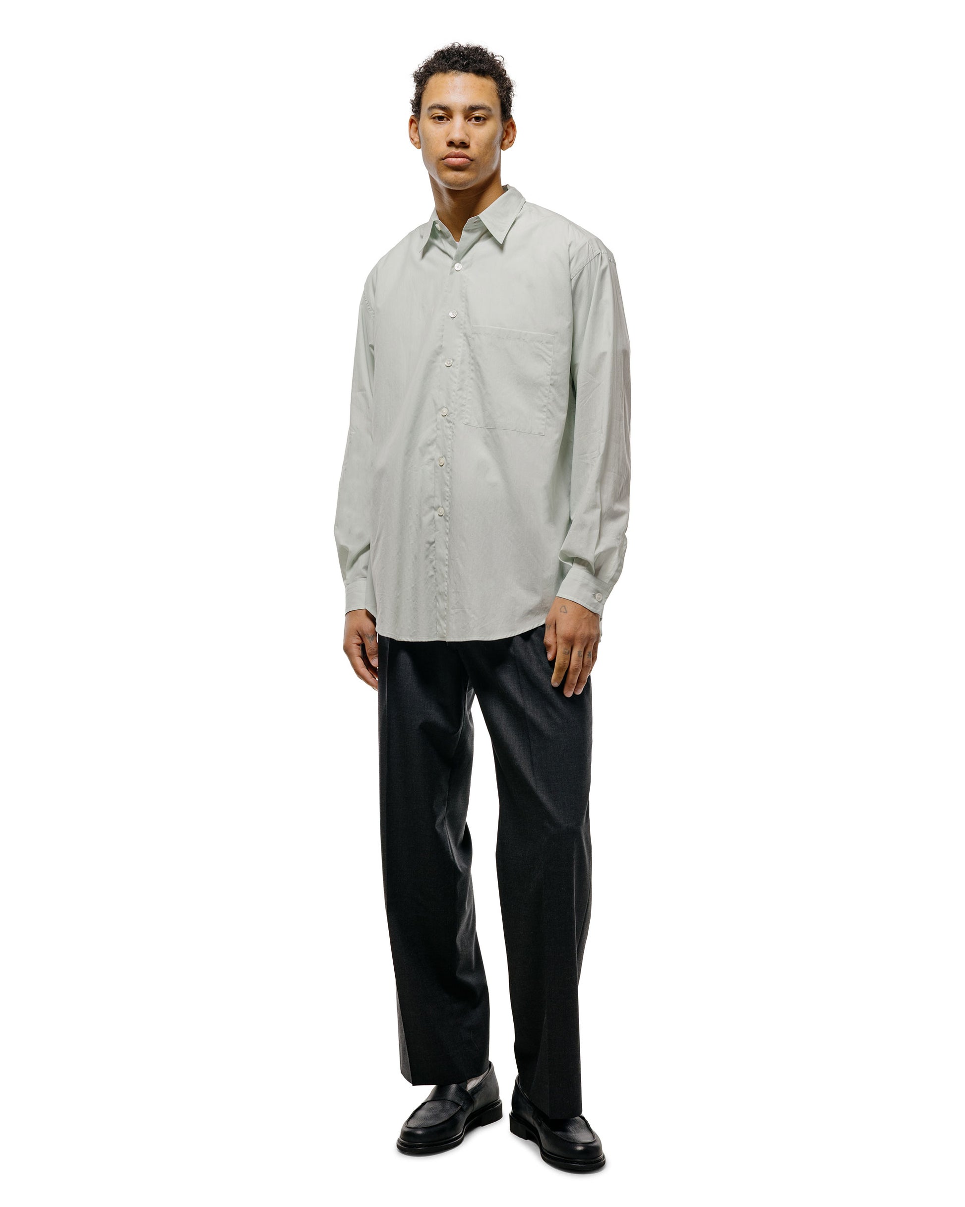 lost & found Auralee Auralee Super Fine Cotton Lawn Shirt Pale Blue