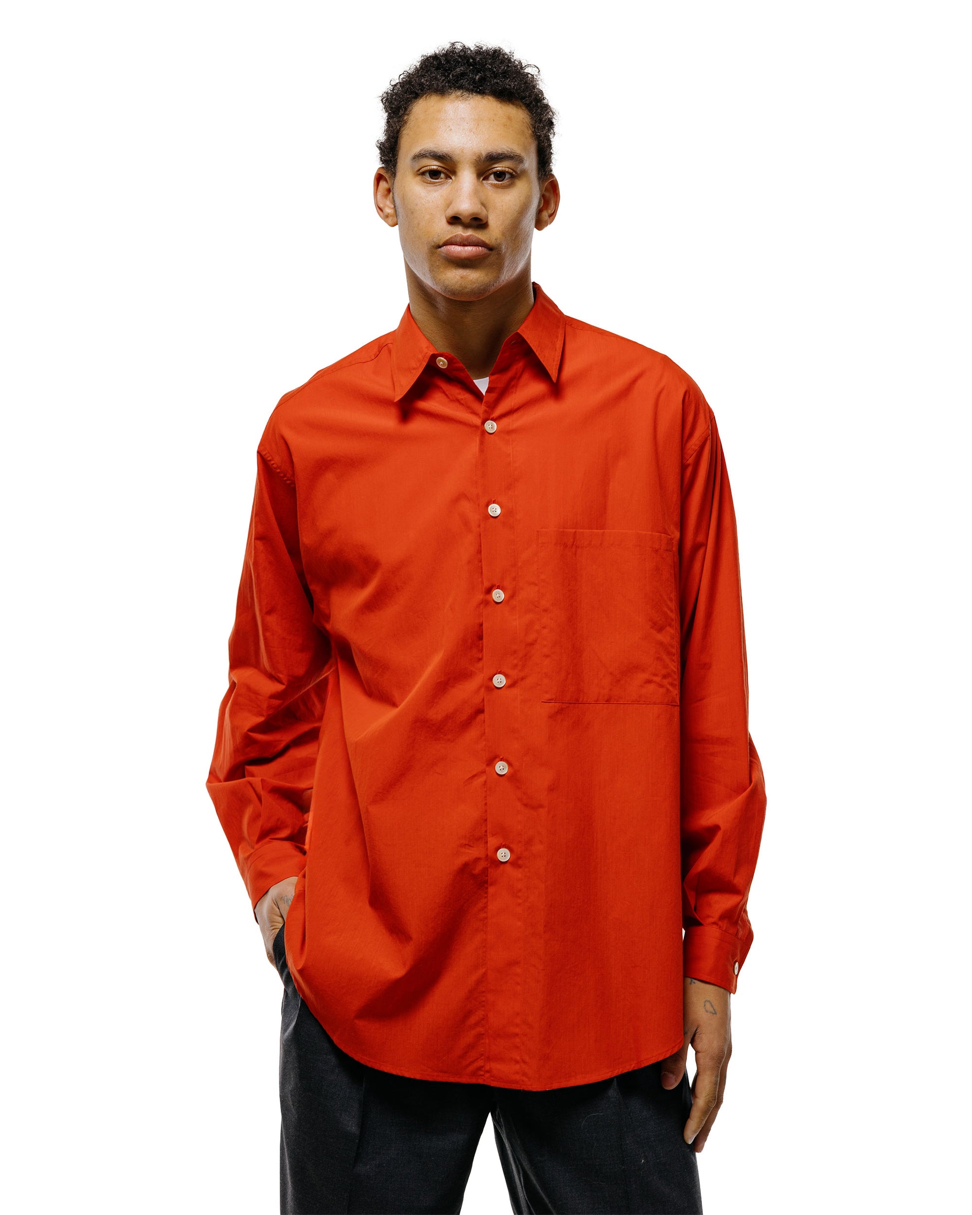 lost & found Auralee Auralee Super Fine Cotton Lawn Shirt Red