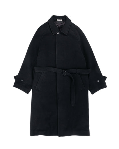 lost & found Auralee Auralee Super Fine Wool Mosser Soutien Collar Coat Black