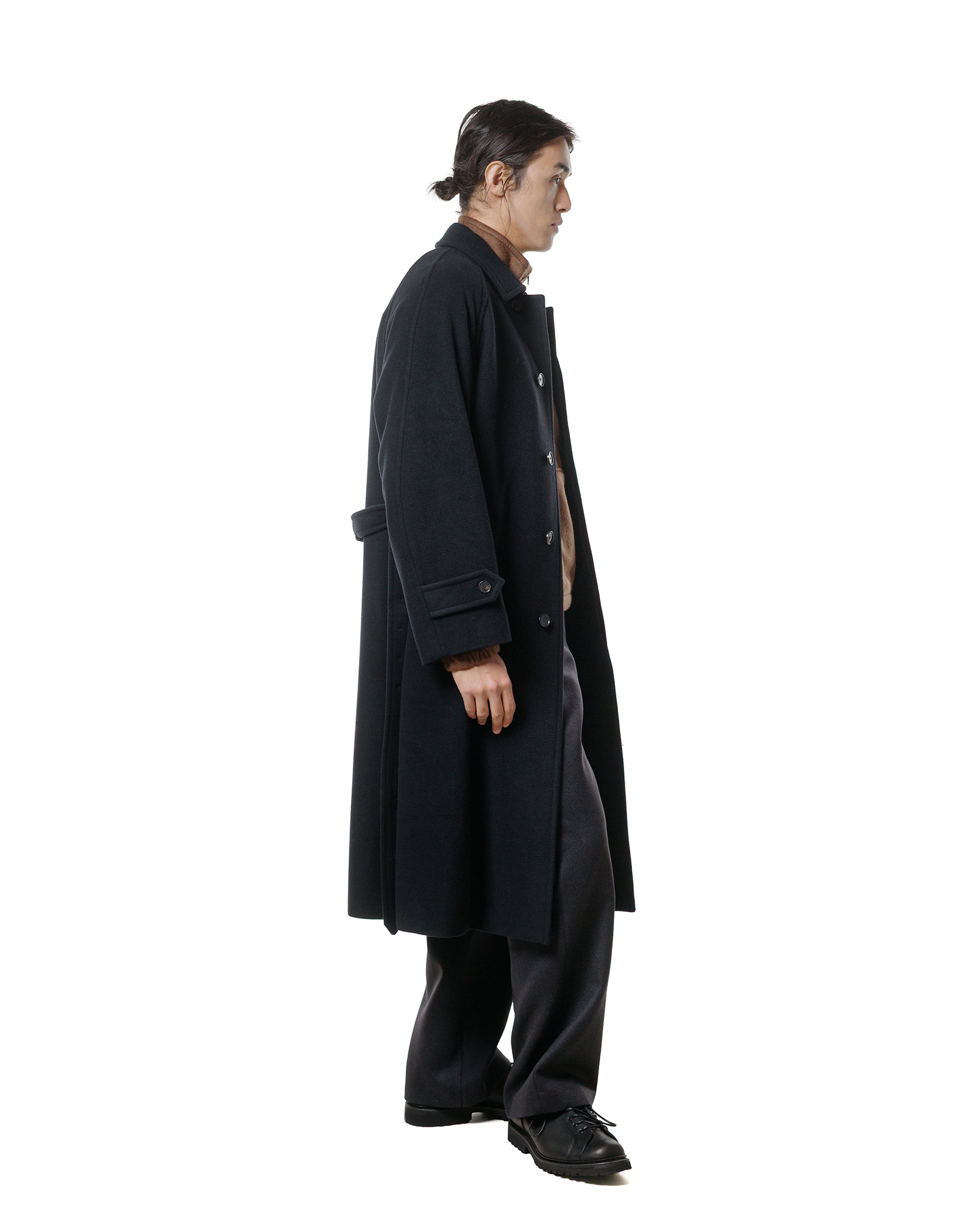 lost & found Auralee Auralee Super Fine Wool Mosser Soutien Collar Coat Black