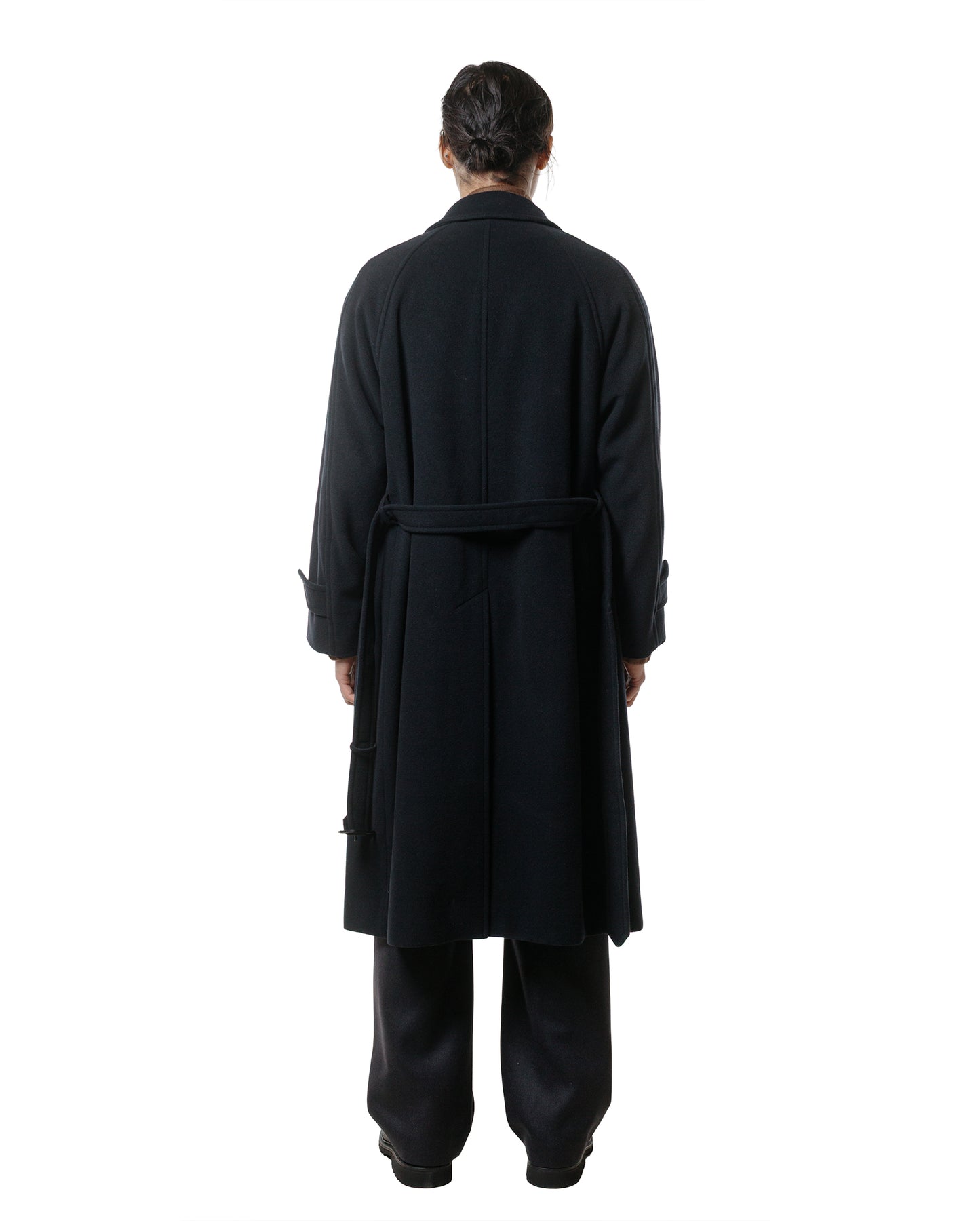 lost & found Auralee Auralee Super Fine Wool Mosser Soutien Collar Coat Black