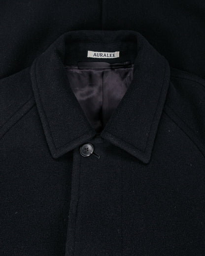 lost & found Auralee Auralee Super Fine Wool Mosser Soutien Collar Coat Black
