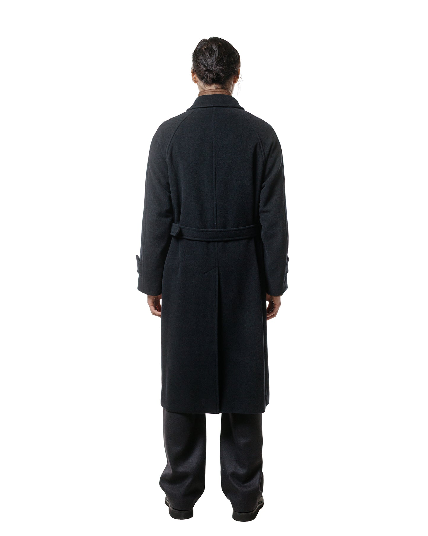 lost & found Auralee Auralee Super Fine Wool Mosser Soutien Collar Coat Black