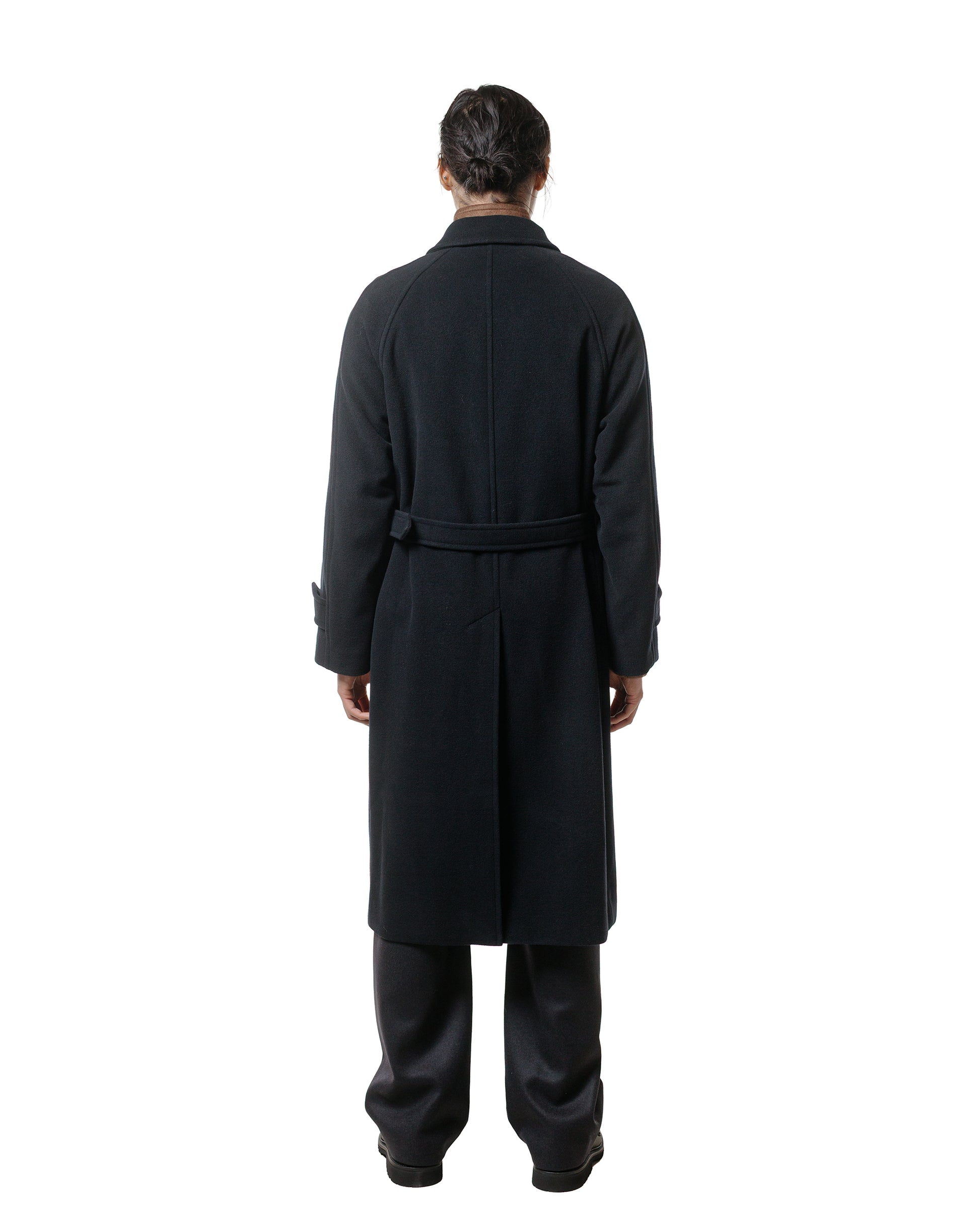 lost & found Auralee Auralee Super Fine Wool Mosser Soutien Collar Coat Black