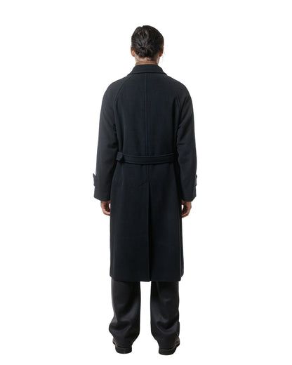lost & found Auralee Auralee Super Fine Wool Mosser Soutien Collar Coat Black