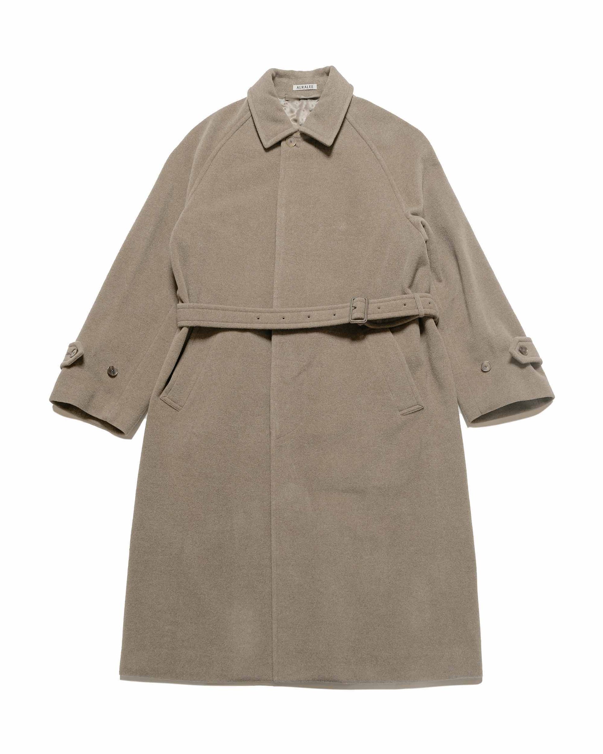 lost & found Auralee Auralee Super Fine Wool Mosser Soutien Collar Coat Khaki Beige
