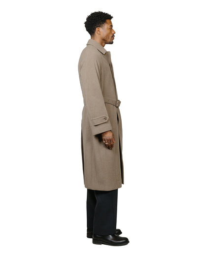 lost & found Auralee Auralee Super Fine Wool Mosser Soutien Collar Coat Khaki Beige