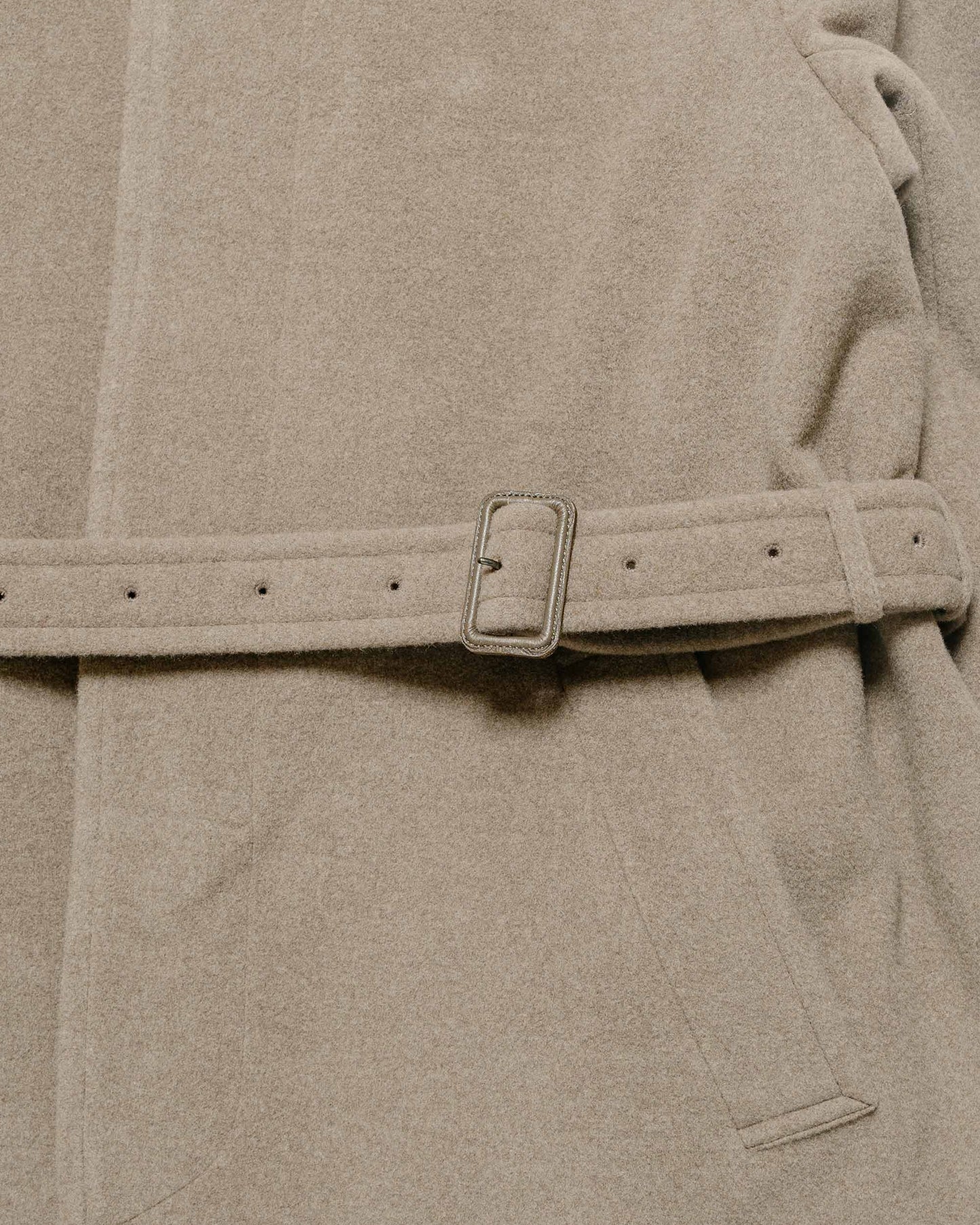 lost & found Auralee Auralee Super Fine Wool Mosser Soutien Collar Coat Khaki Beige