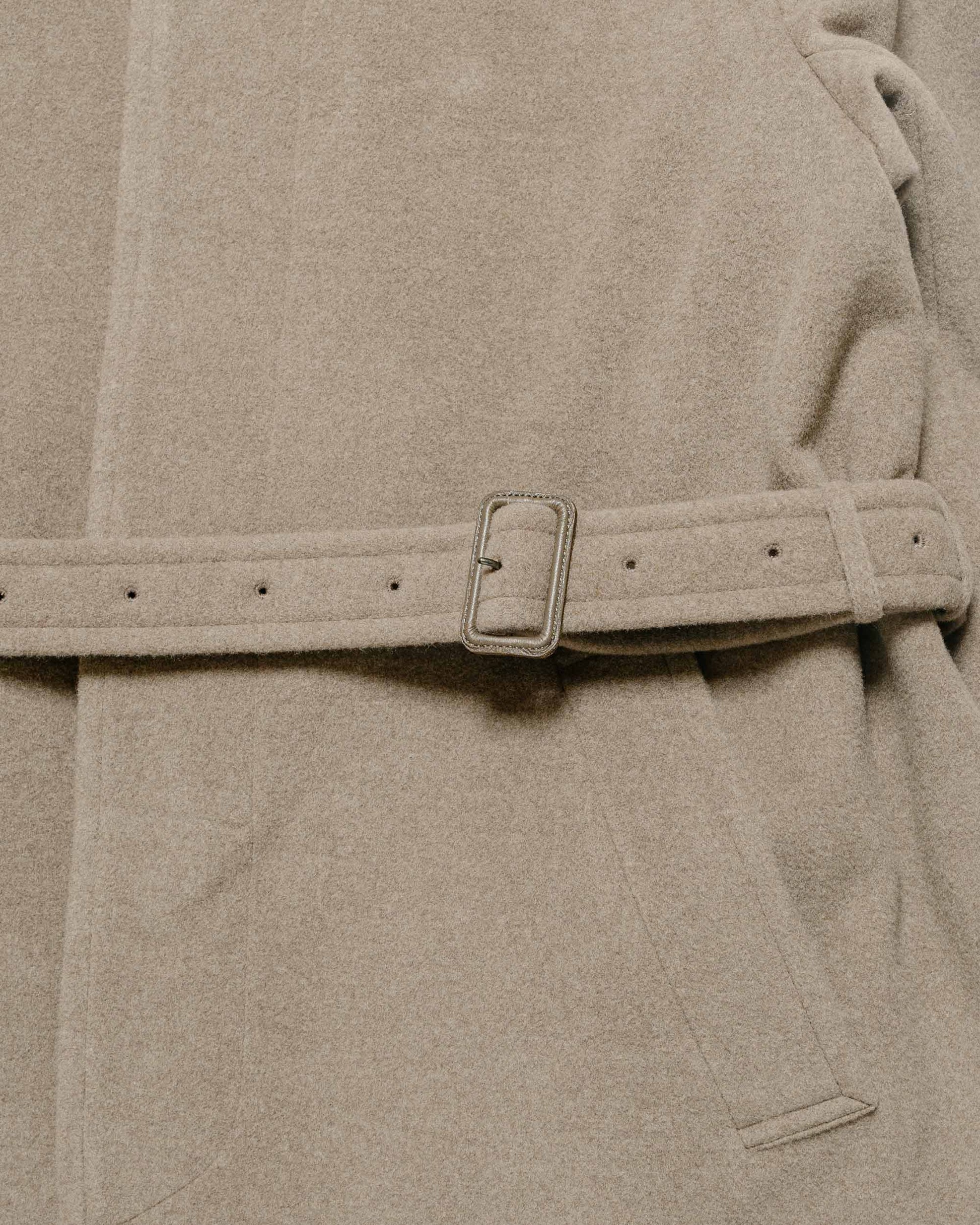 lost & found Auralee Auralee Super Fine Wool Mosser Soutien Collar Coat Khaki Beige