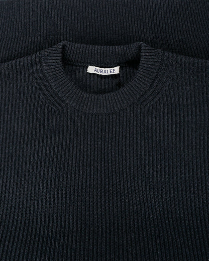 lost & found Auralee Auralee Super Fine Wool Rib Knit P/O Black